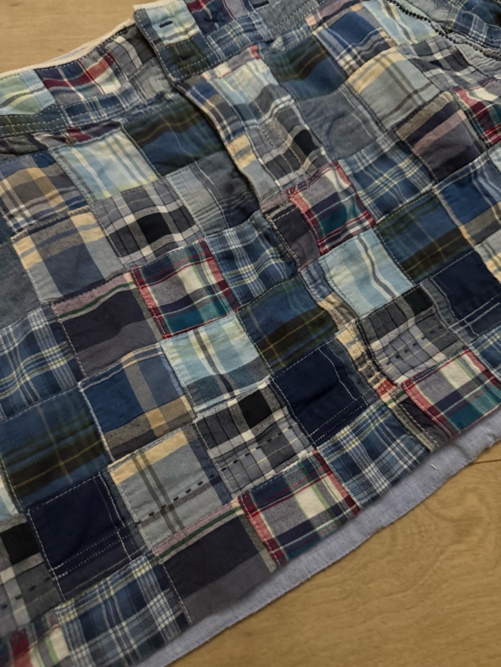 Y2K American Eagle Patchwork Madras Skirt